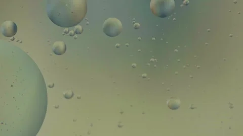 Oil bubble moving on water concept minimal background Stock Footage 254929351