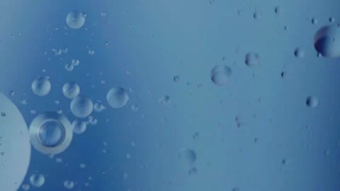 Oil bubble moving on water concept minimal background Stock Footage 254929385