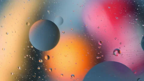 Oil bubbles for atmosphere, versatile concept Vídeo Stock 136134460
