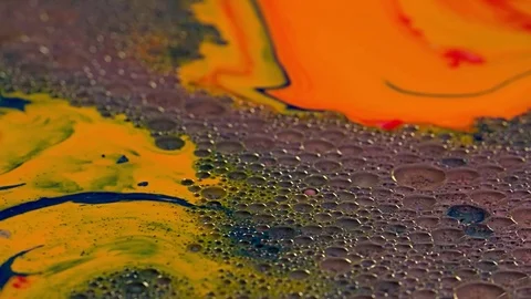 Oil bubbles floating colorful liquid Full HD video abstract background surface Stock Footage 83146092