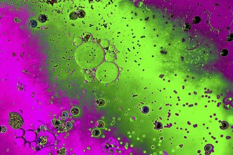 Oil bubbles inside water base form patterns Stock Illustration
