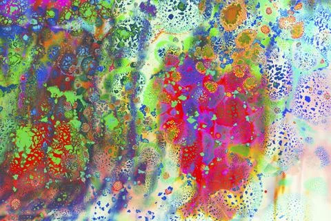 Oil bubbles inside water base form patterns イラスト素材