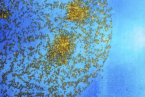 Oil bubbles inside water base form patterns イラスト素材