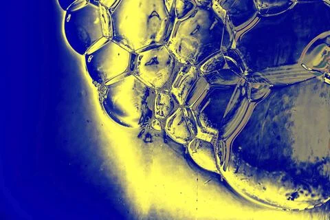 Oil bubbles inside water base form patterns Stock Illustration