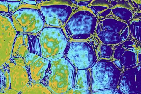Oil bubbles inside water base form patterns Stock Illustration