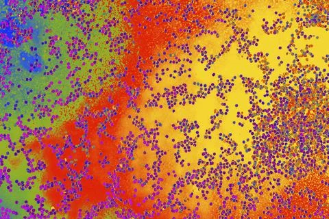 Oil bubbles inside water base form patterns Stock Illustration