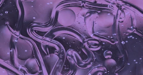 Oil bubbles on water abstract form in glass tank Video stock 150892146