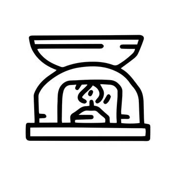 Oil burner line vector doodle simple icon Stock Illustration