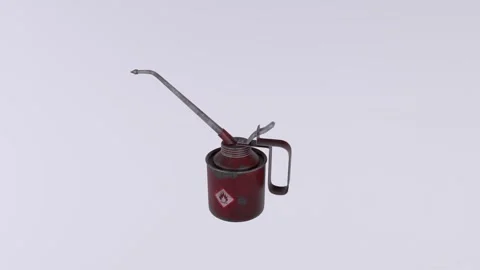 Oil can demonstration on maintenance techniques in a workshop Stock-Footage 283234111