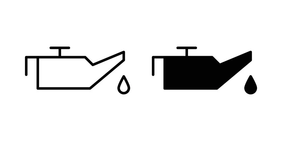 Oil can icon. Outline, flat icons Stock Illustration