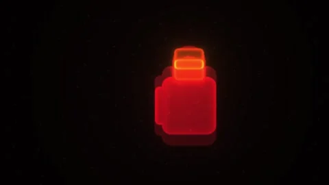Oil Can Warning Light on Black Background. Stock Footage 337516913