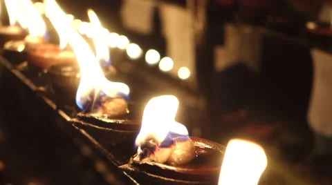Oil candles burning Video stock 53222571