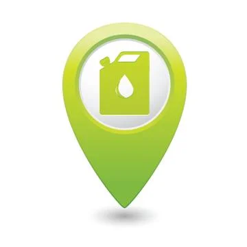 Oil canister GREEN map pointer Stock Illustration