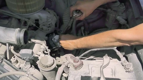 Oil change in the car Stock Footage 77907732