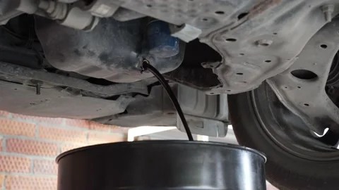 Oil change in the car. Stock Footage 236547779