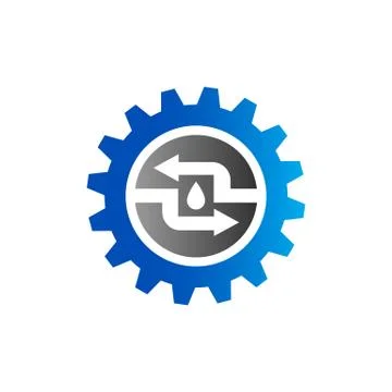 Oil change logo vector icon with circle arrow sign symbol Stock Illustration