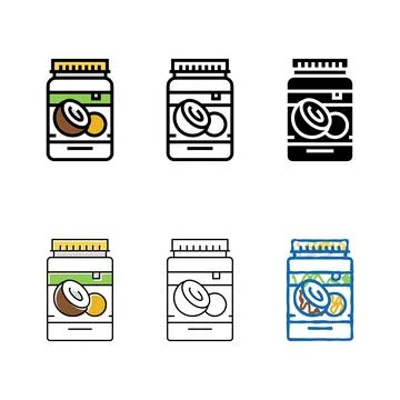 Oil coconut coco color variations icon vector Illustrazione stock
