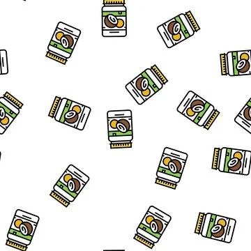 Oil coconut coco vector seamless pattern Illustrazione stock