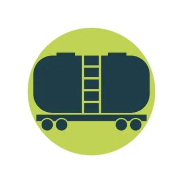Oil Container Flat Train Stock Illustration