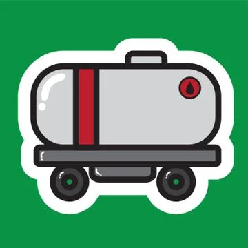 Oil Container On Flat Train Stock Illustration