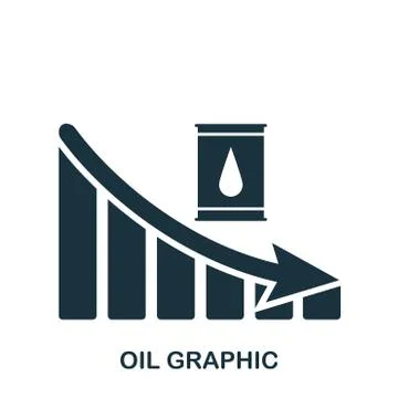 Oil Decrease Graphic icon. Mobile app, printing, web site icon. Simple element Stock Illustration