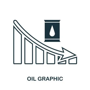 Oil Decrease Graphic icon. Mobile app, printing, web site icon. Simple element Illustrazione stock