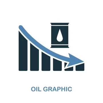 Oil Decrease Graphic icon. Monochrome style design from diagram icon collection Stock Illustration