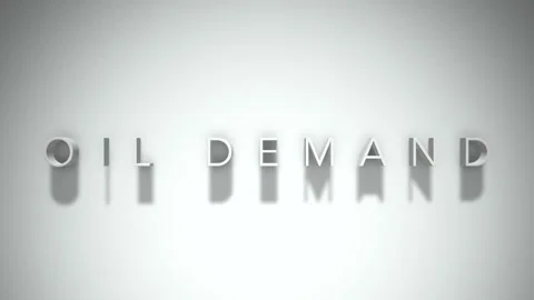 Oil demand 3D title animation with shadows on a white background Video stock 297012483