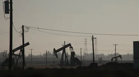 Oil Derrick Bakersfield, CA Stock Footage 10760314