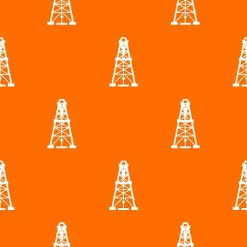 Oil derrick pattern vector orange Illustrazione stock