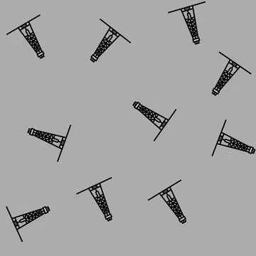 Oil derrick petroleum engineer vector seamless pattern Stock Illustration