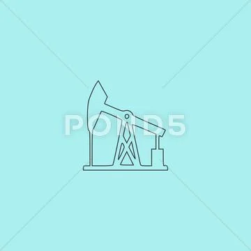 Oil derrick. vector icon. Stock Illustration