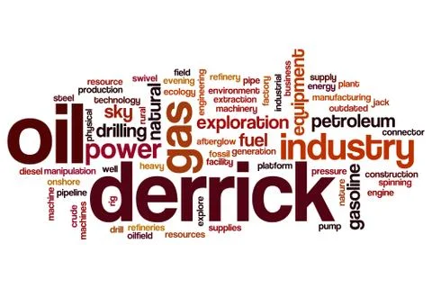 Oil derrick word cloud Stock Illustration
