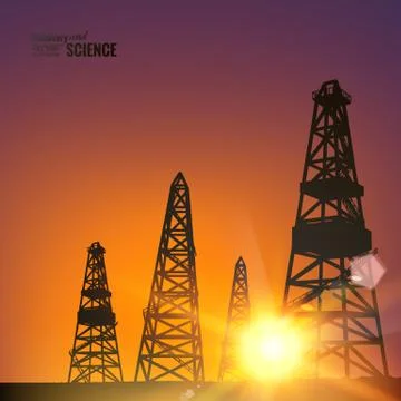 Oil derricks. Stock-Illustration