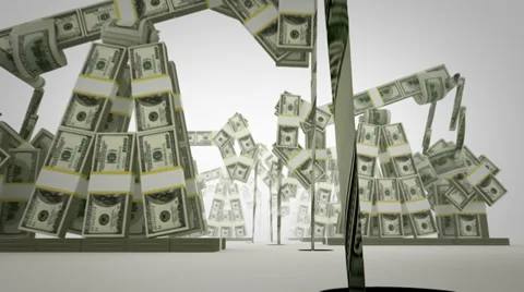 Oil derricks made of money 스톡 동영상 33194419