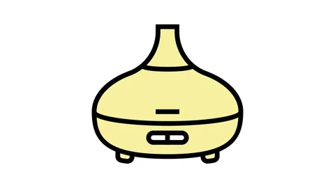 Oil diffuser perfume color icon animation Stock Footage 224937398