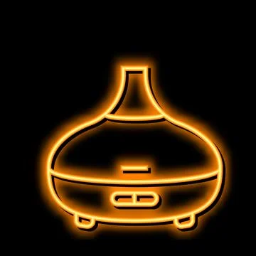 Oil diffuser perfume neon glow icon illustration Stock Illustration
