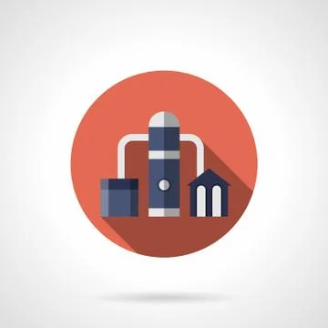 Oil distillation red round vector icon Stock Illustration