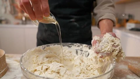 Oil Into Dough Stock-Footage 273501039
