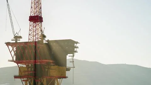 Oil Drill Rig Platform Stock Illustration