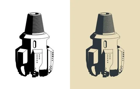 Oil drilling bit Stock Illustration