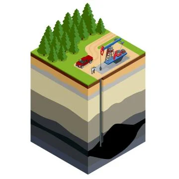 Oil drilling exploration concept. Stock Illustration