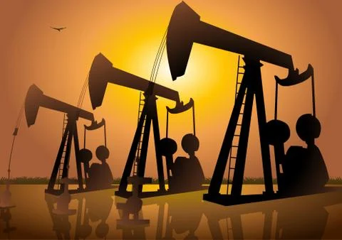 Oil Drilling Stock Illustration