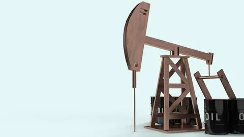 Oil drilling machine 3d rendering for petroleum content. Stock Illustration