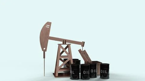 Oil drilling machine 3d rendering for petroleum content. イラスト素材