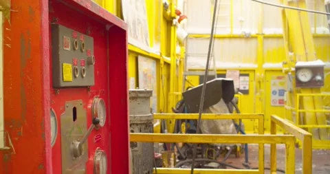Oil drilling rig. Control panel for blowout prevention equipment. BOP Stock-Footage 260283824
