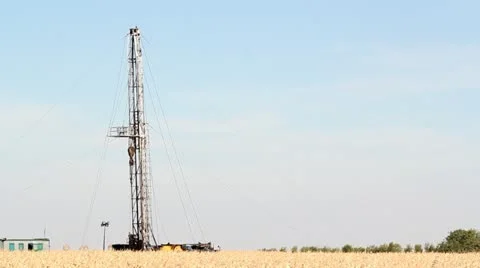 Oil drilling rig Video stock 12183810