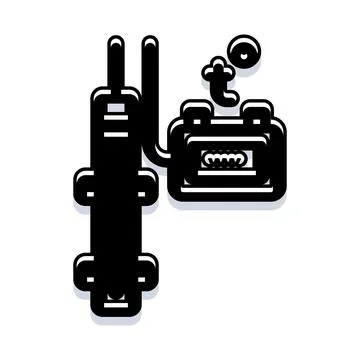 Oil drilling rig pumping extraction technology icon Stock Illustration