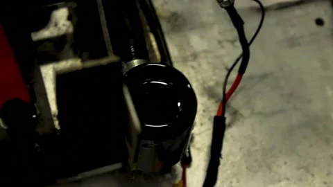 Oil Dripping into a Race Car while Testing the Braking. Stock Footage 133375888