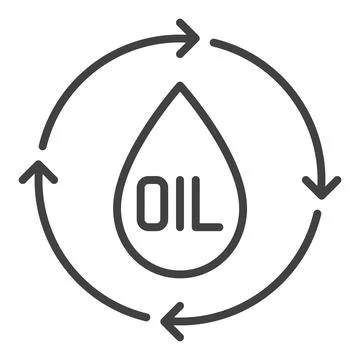 Oil drop with Arrows vector thin line icon or design element Stock Illustration